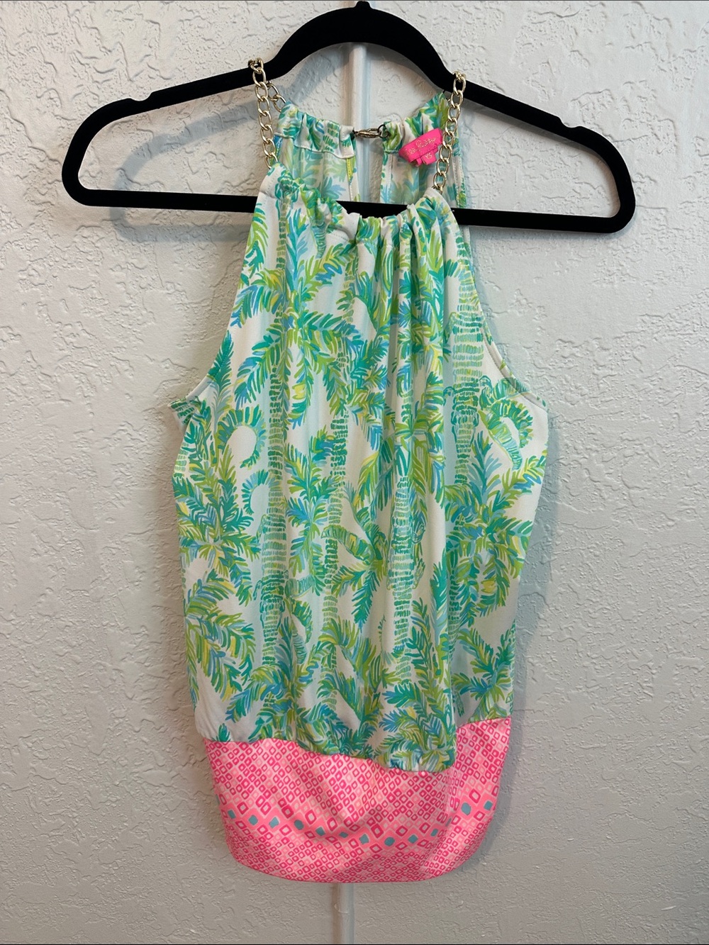 Lilly Pulitzer Halter Top Fresh Citrus Keep Palm Size XS